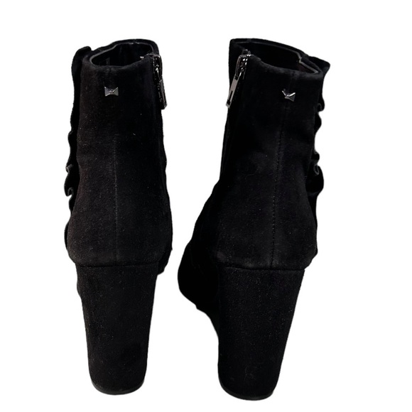 Ted Baker Frillis Suede Black Women’s Ankle Booties Block 4” Heel Pointed Toe 9 - Picture 11 of 14